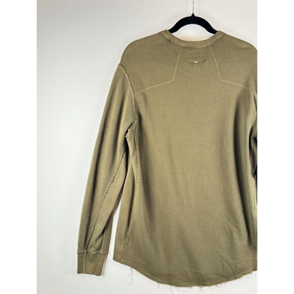Rag Bone Mens Shirt Green Knit Crew Neck Long Sleeve Pullover Casual Size Medium - Picture 7 of 11